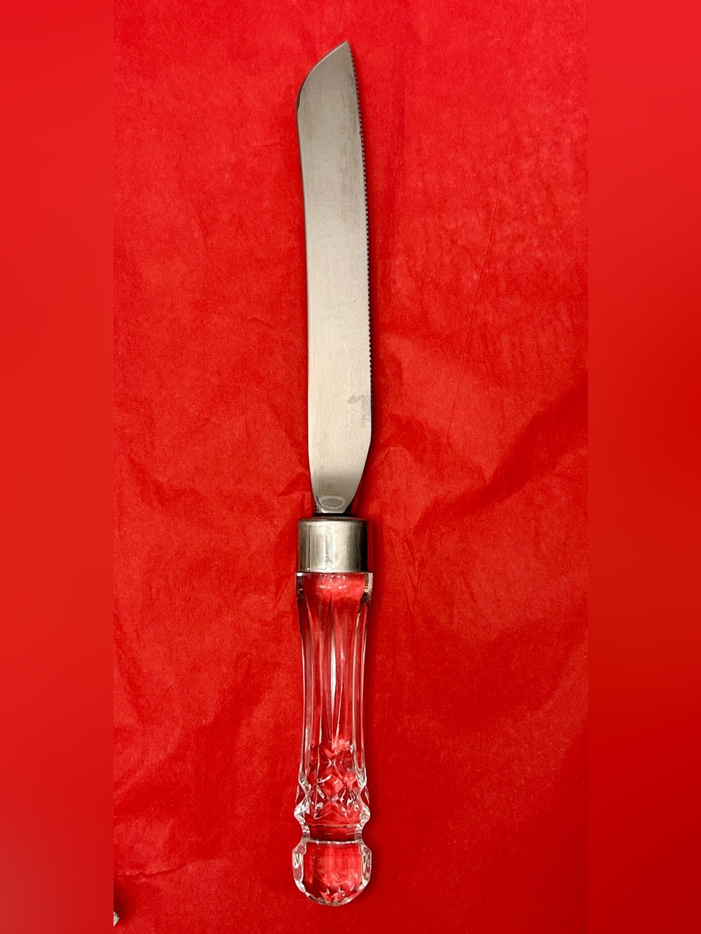 Waterford Crystal Cake Knife Server Cut Crystal Handle Stainless 13” Ireland